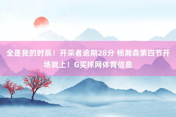 全是我的时辰！开采者逾期28分 杨瀚森第四节开场就上！G买球网体育信息