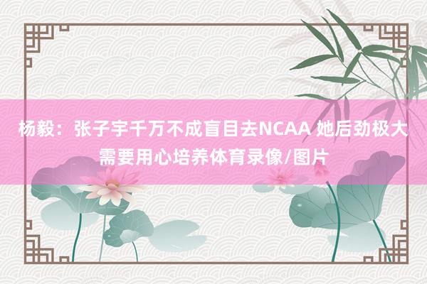 杨毅：张子宇千万不成盲目去NCAA 她后劲极大需要用心培养体育录像/图片