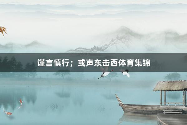 谨言慎行；或声东击西体育集锦