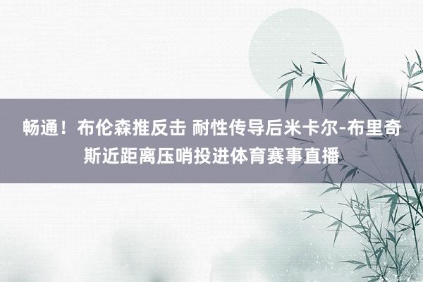 畅通！布伦森推反击 耐性传导后米卡尔-布里奇斯近距离压哨投进体育赛事直播