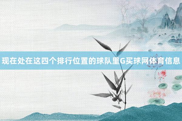 现在处在这四个排行位置的球队里G买球网体育信息