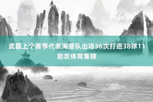 武磊上个赛季代表海港队出场36次打进38球11助攻体育集锦
