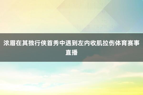 浓眉在其独行侠首秀中遇到左内收肌拉伤体育赛事直播