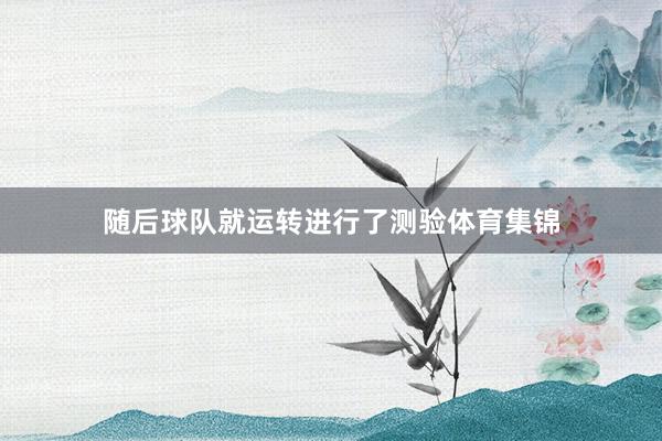 随后球队就运转进行了测验体育集锦