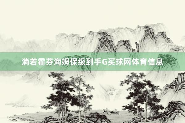 淌若霍芬海姆保级到手G买球网体育信息