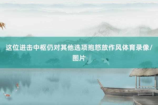 这位进击中枢仍对其他选项抱怒放作风体育录像/图片