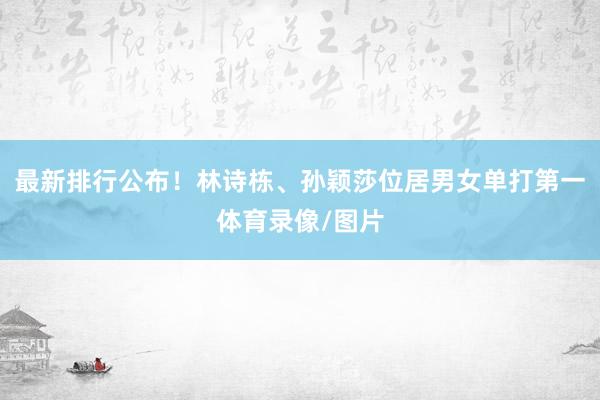 最新排行公布！林诗栋、孙颖莎位居男女单打第一体育录像/图片