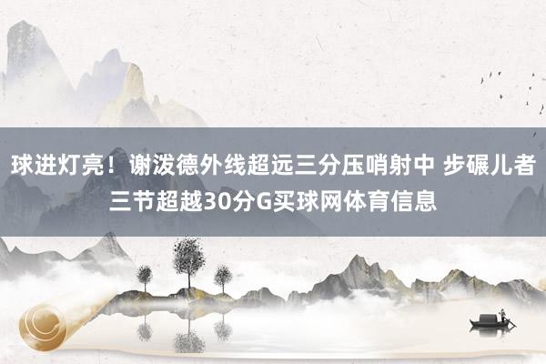 球进灯亮！谢泼德外线超远三分压哨射中 步碾儿者三节超越30分G买球网体育信息