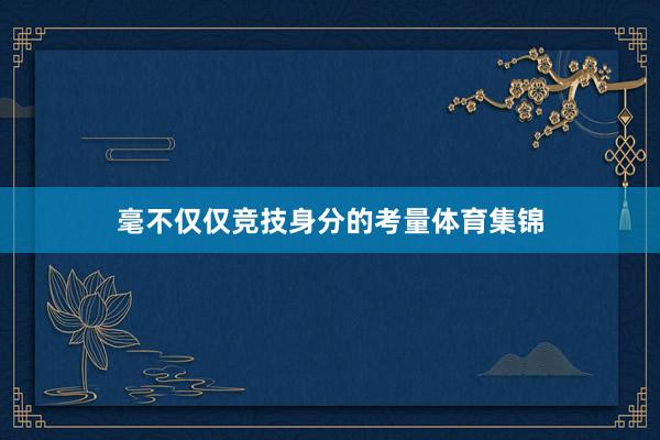 毫不仅仅竞技身分的考量体育集锦