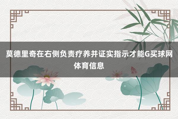 莫德里奇在右侧负责疗养并证实指示才能G买球网体育信息