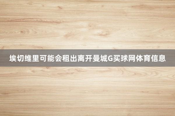 埃切维里可能会租出离开曼城G买球网体育信息
