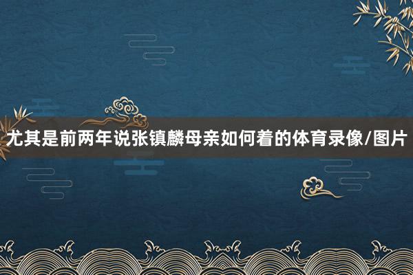 尤其是前两年说张镇麟母亲如何着的体育录像/图片