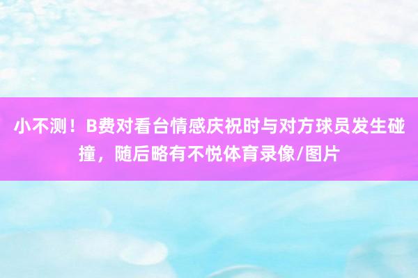 小不测！B费对看台情感庆祝时与对方球员发生碰撞，随后略有不悦体育录像/图片