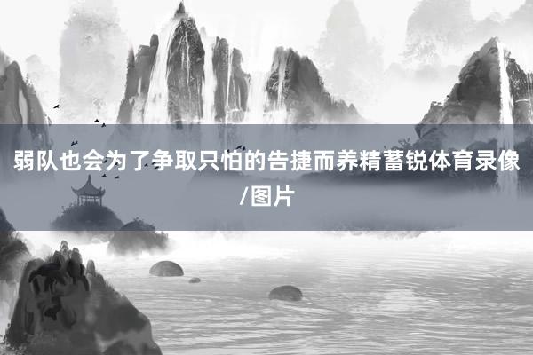 弱队也会为了争取只怕的告捷而养精蓄锐体育录像/图片