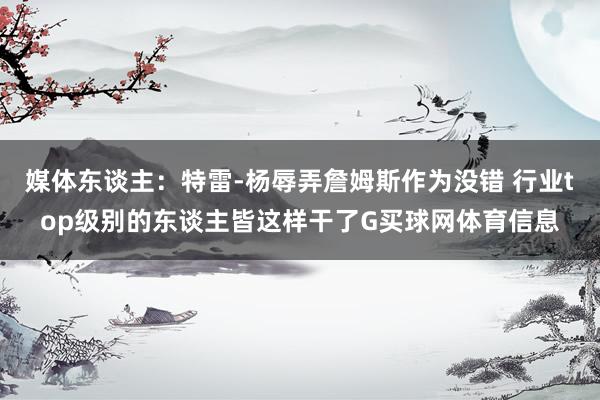 媒体东谈主：特雷-杨辱弄詹姆斯作为没错 行业top级别的东谈主皆这样干了G买球网体育信息