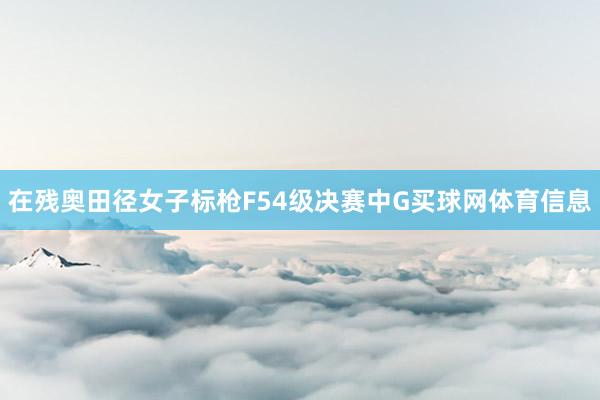 在残奥田径女子标枪F54级决赛中G买球网体育信息