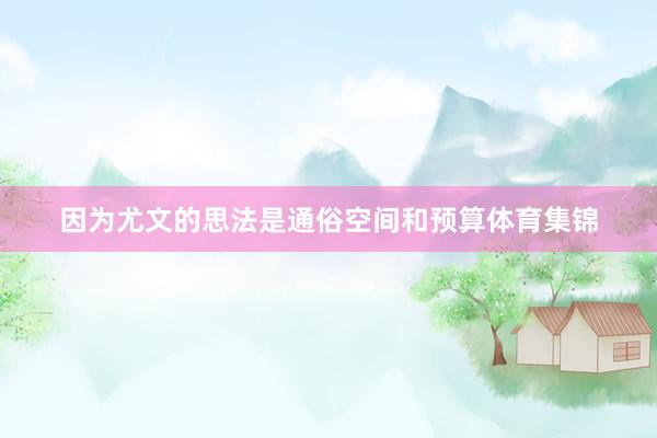 因为尤文的思法是通俗空间和预算体育集锦