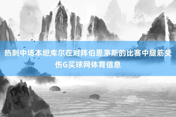 热刺中场本坦库尔在对阵伯恩茅斯的比赛中腿筋受伤G买球网体育信息
