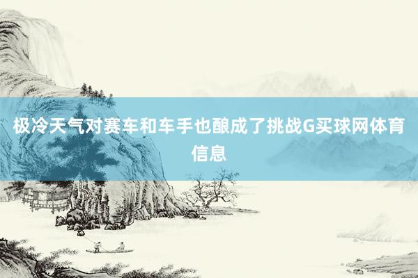 极冷天气对赛车和车手也酿成了挑战G买球网体育信息