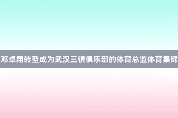 邓卓翔转型成为武汉三镇俱乐部的体育总监体育集锦