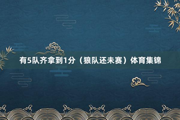 有5队齐拿到1分（狼队还未赛）体育集锦