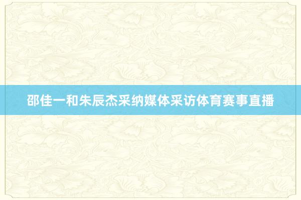 邵佳一和朱辰杰采纳媒体采访体育赛事直播