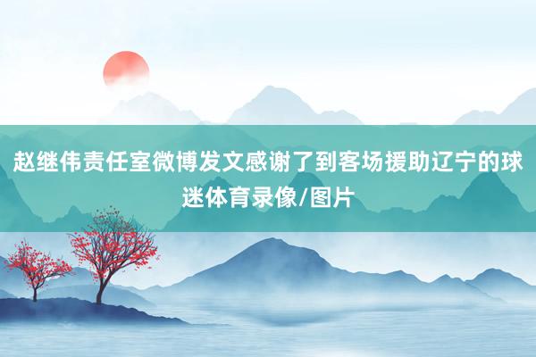 赵继伟责任室微博发文感谢了到客场援助辽宁的球迷体育录像/图片