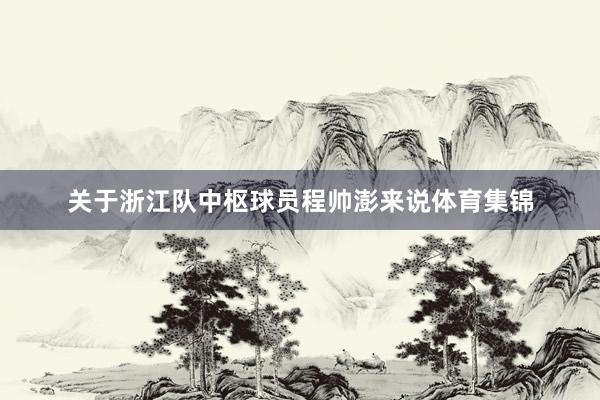 关于浙江队中枢球员程帅澎来说体育集锦