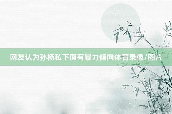 网友认为孙杨私下面有暴力倾向体育录像/图片