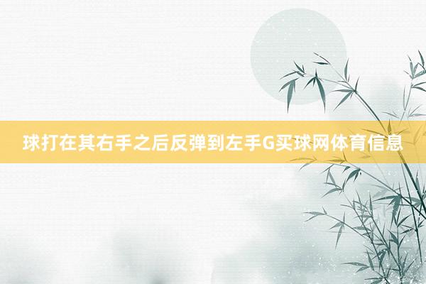 球打在其右手之后反弹到左手G买球网体育信息